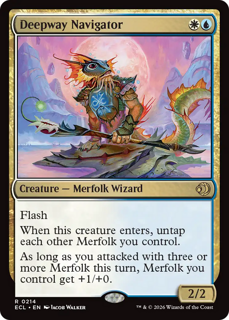 Deepway Navigator - Rare Creature — Merfolk Wizard card from Lorwyn Eclipsed