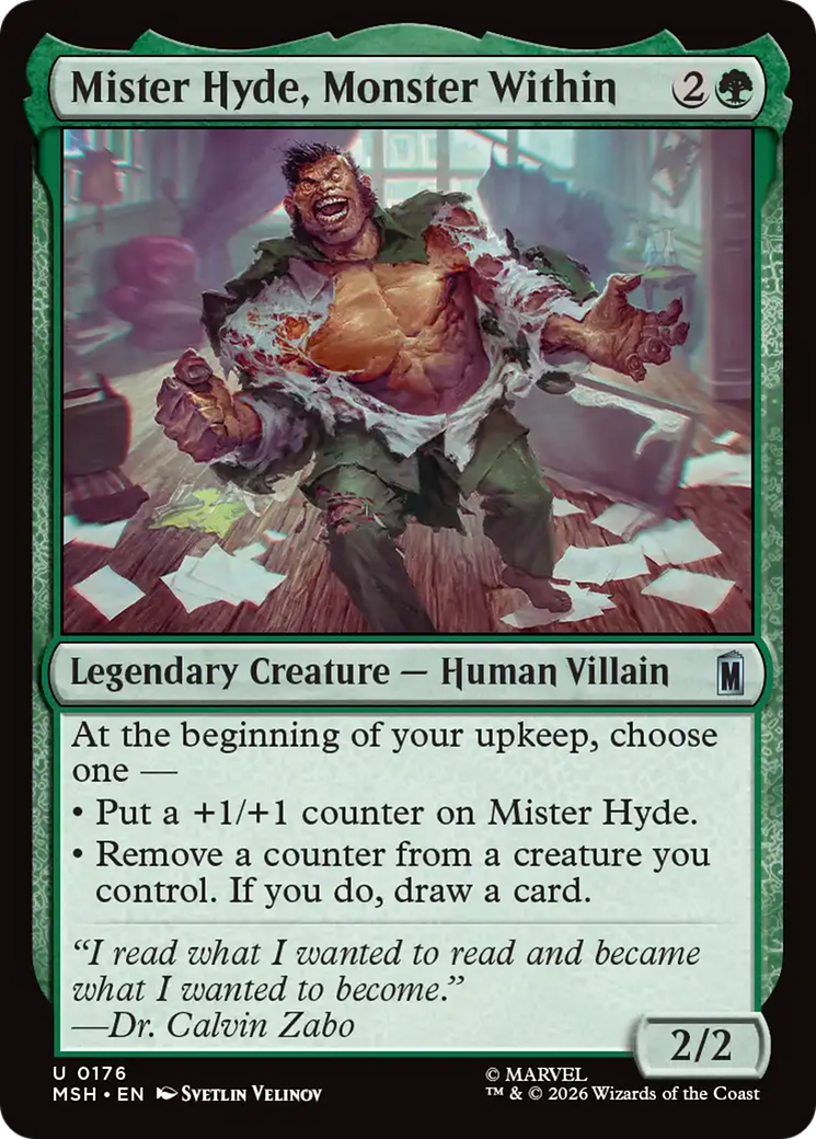 Mister Hyde, Monster Within - Uncommon Legendary Creature — Human Villain card from Marvel Super Heroes