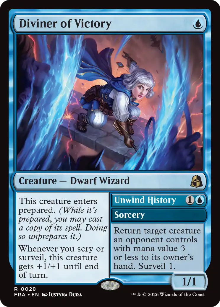 Diviner of Victory // Unwind History - Rare Sorcery card from Reality Fracture