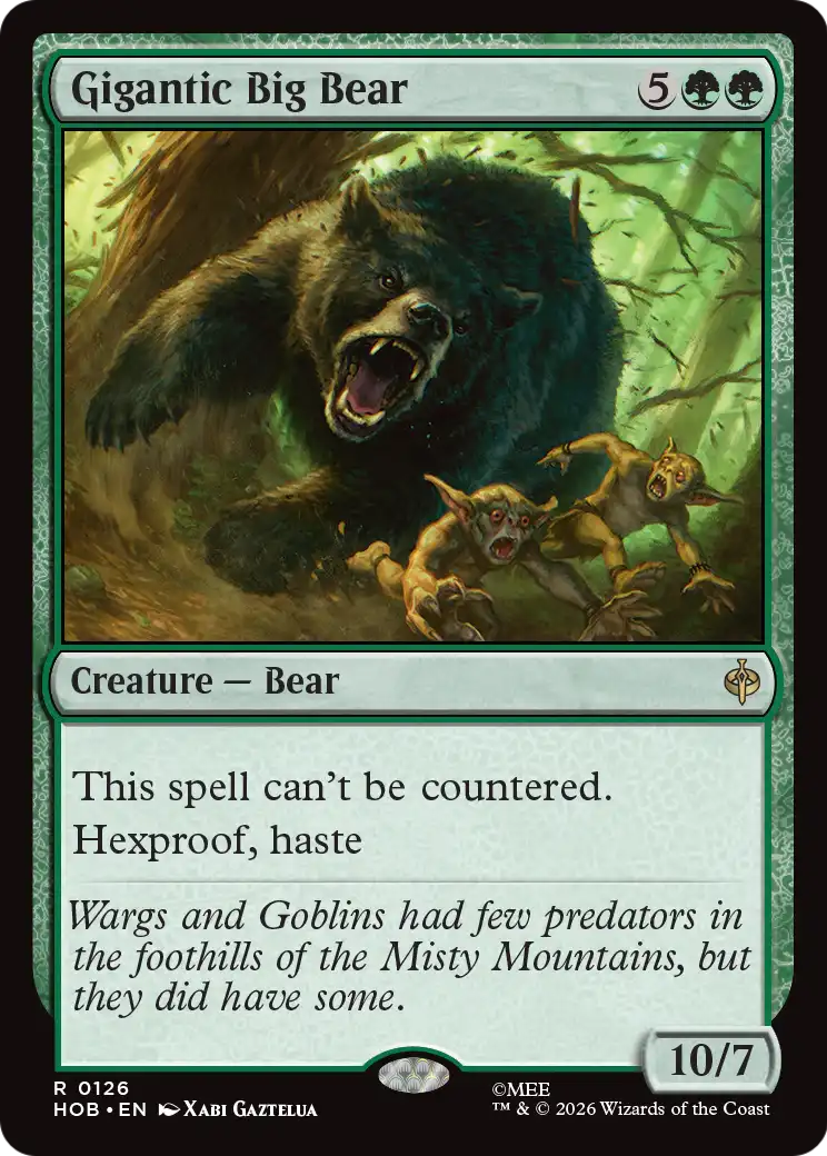 Gigantic Big Bear - Rare Creature — Bear card from The Hobbit