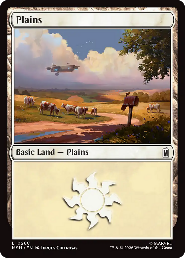 Plains - Common Basic Land — Plains card from Marvel Super Heroes