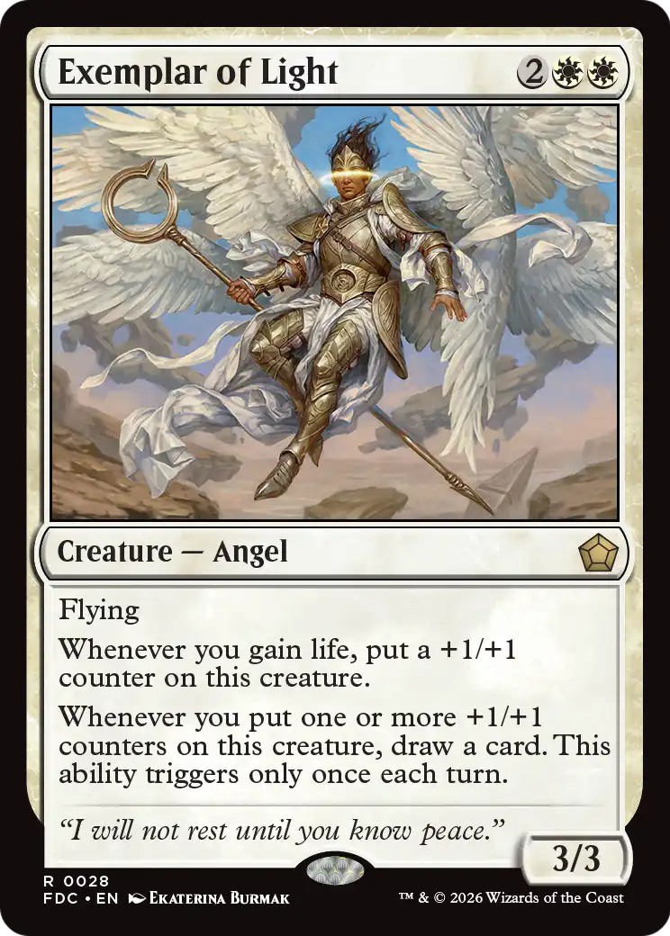 Exemplar of Light - Rare Creature — Angel card from Foundations Commander