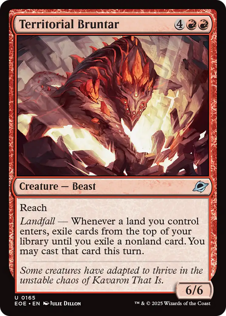 Territorial Bruntar - Uncommon Creature — Beast card from Edge of Eternities