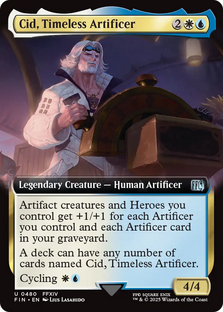 Cid, Timeless Artificer - Uncommon Legendary Creature — Human Artificer card from Final Fantasy