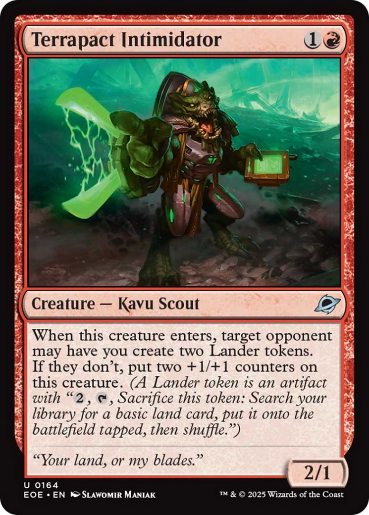 Terrapact Intimidator - Uncommon Creature — Kavu Scout card from Edge of Eternities