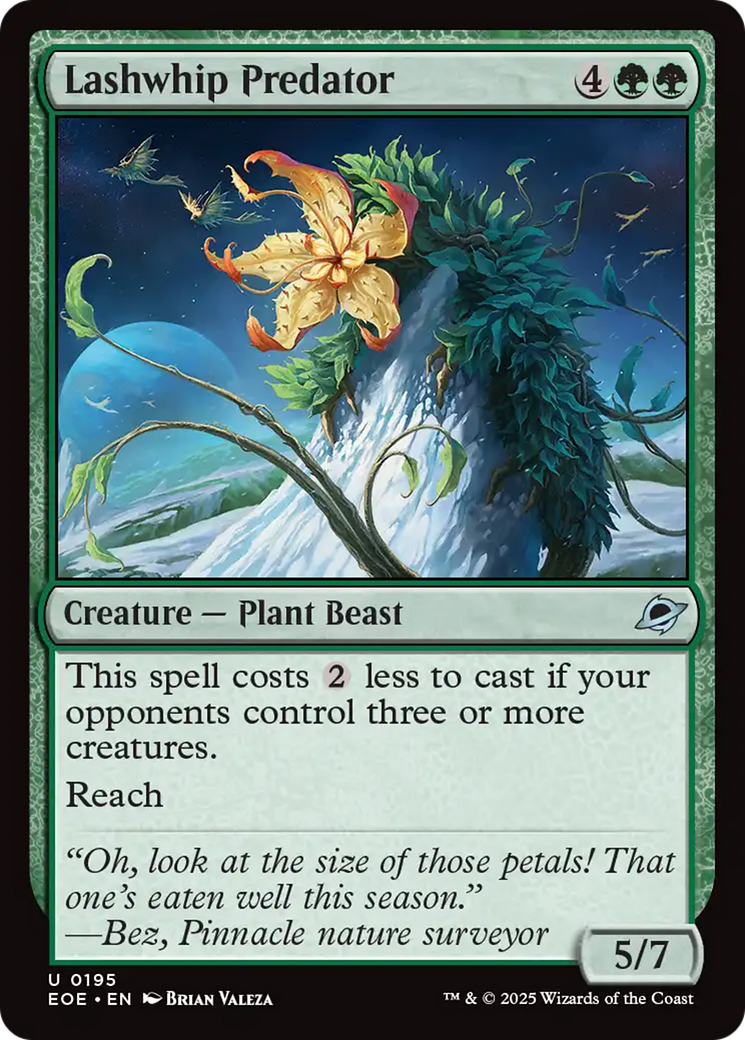 Lashwhip Predator - Uncommon Creature — Plant Beast card from Edge of Eternities