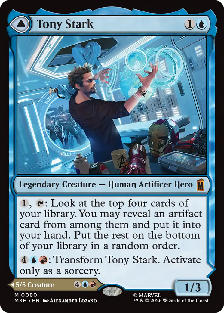 Tony Stark // The Invincible Iron Man - Mythic Legendary Artifact Creature — Human Hero card from Marvel Super Heroes