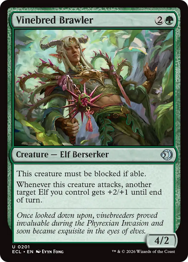 Vinebred Brawler - Uncommon Creature — Elf Berserker card from Lorwyn Eclipsed