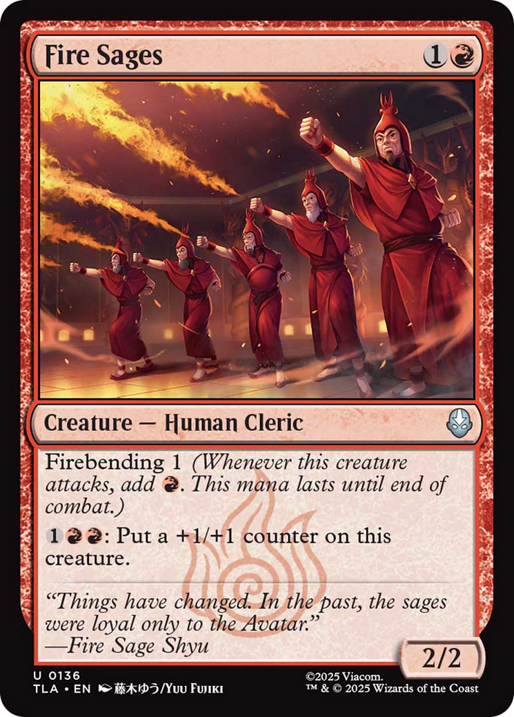 Fire Sages - Uncommon Creature — Human Cleric card from Avatar: The Last Airbender