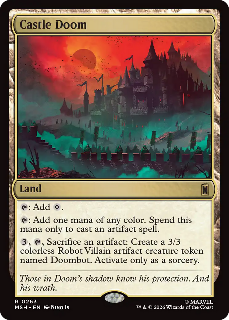 Castle Doom - Rare Land card from Marvel Super Heroes