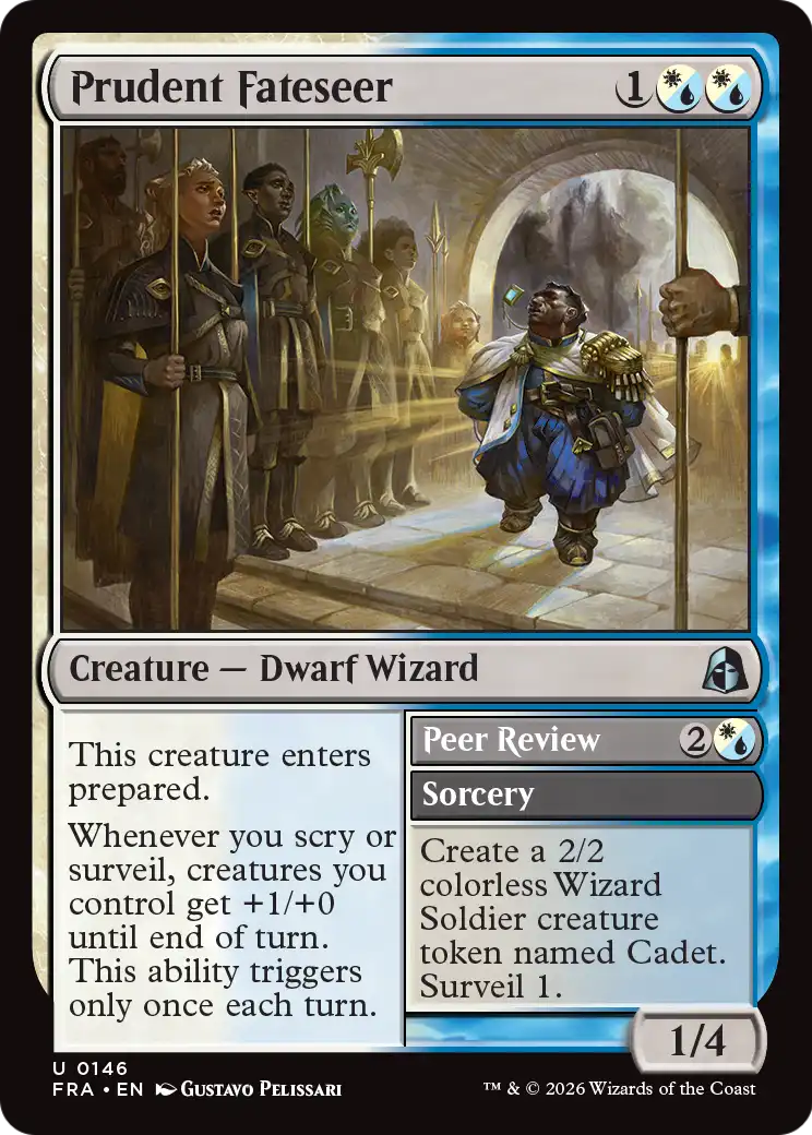 Prudent Fateseer // Peer Review - Uncommon Creature — Dwarf Wizard card from Reality Fracture