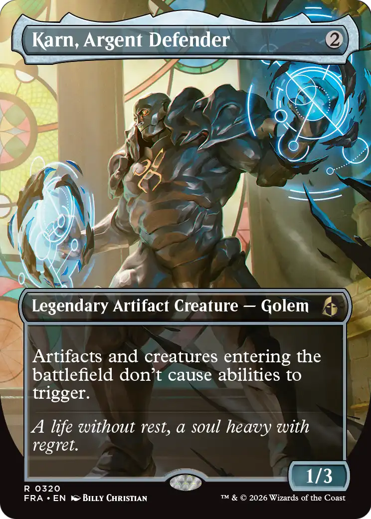 Karn, Argent Defender - Rare Legendary Artifact Creature — Golem card from Reality Fracture