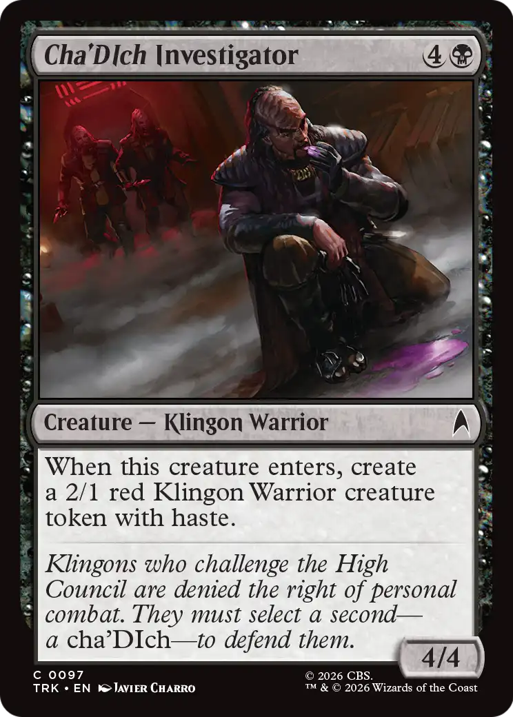 Cha'DIch Investigator - Common Creature — Klingon Warrior card from Star Trek