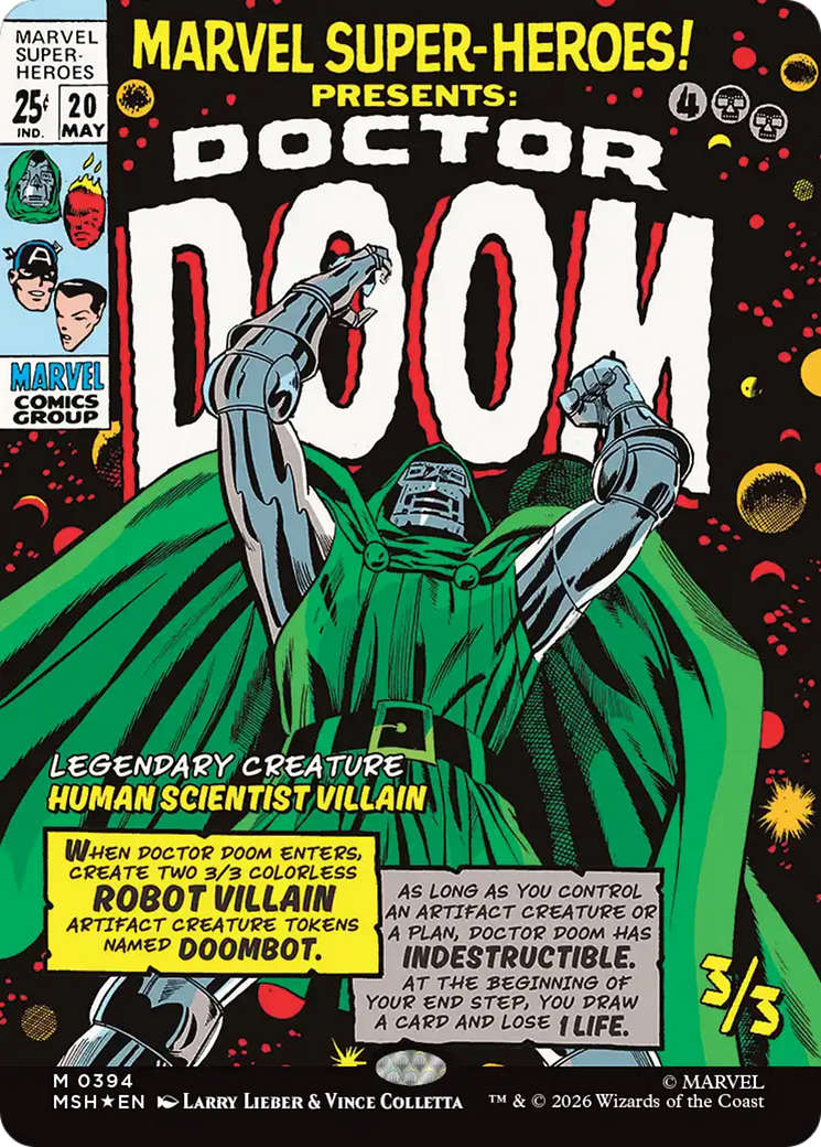 Doctor Doom - Mythic Legendary Creature — Human Scientist Villain card from Marvel Super Heroes