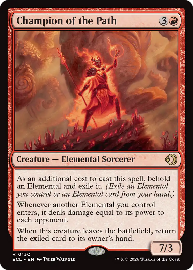 Champion of the Path - Rare Creature — Elemental Sorcerer card from Lorwyn Eclipsed