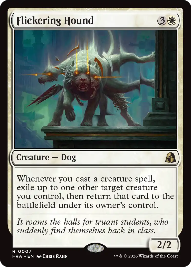 Flickering Hound - Rare Creature — Dog card from Reality Fracture