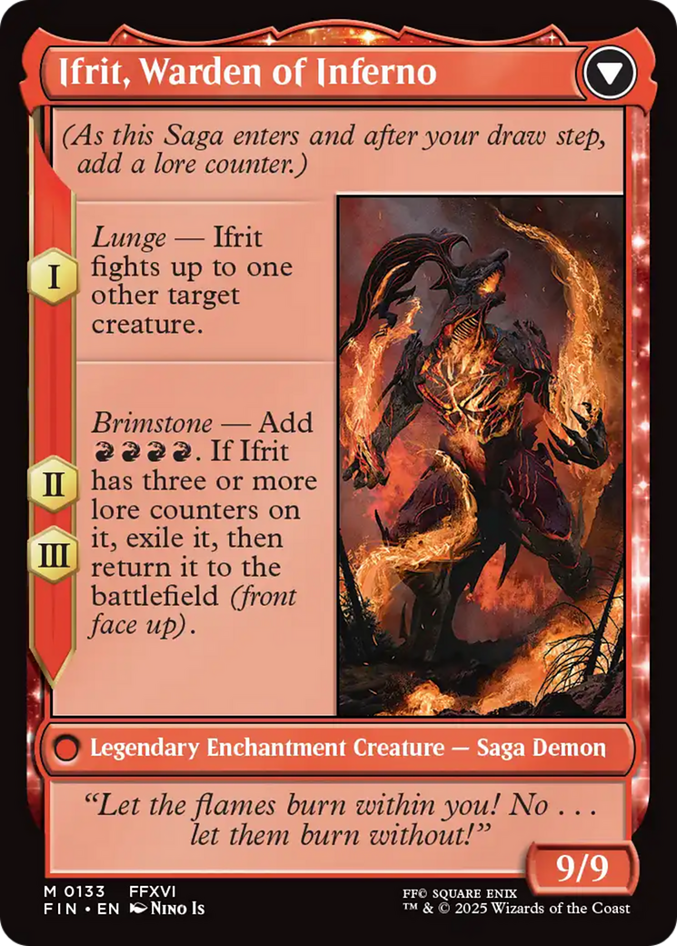 Back face of Clive, Ifrit's Dominant // Ifrit, Warden of Inferno - Legendary Creature — Human Noble Warrior card