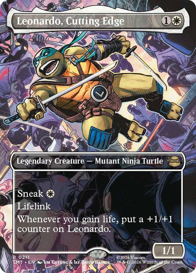 Leonardo, Cutting Edge - Rare Legendary Creature — Mutant Ninja Turtle card from Teenage Mutant Ninja Turtles