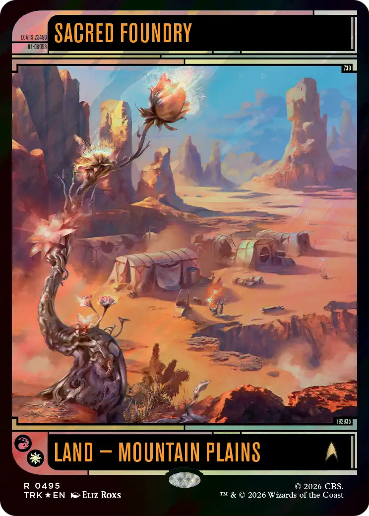 Sacred Foundry - Rare Land — Mountain Plains card from Star Trek