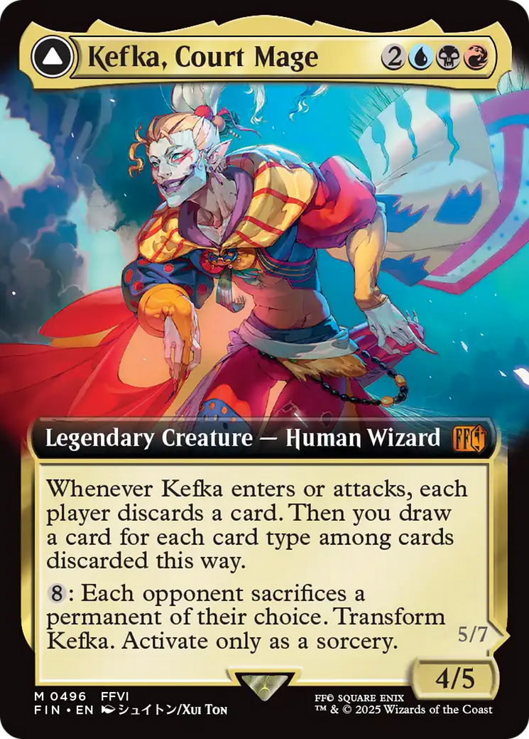 Kefka, Court Mage // Kefka, Ruler of Ruin - Mythic Legendary Creature — Avatar Wizard card from Final Fantasy