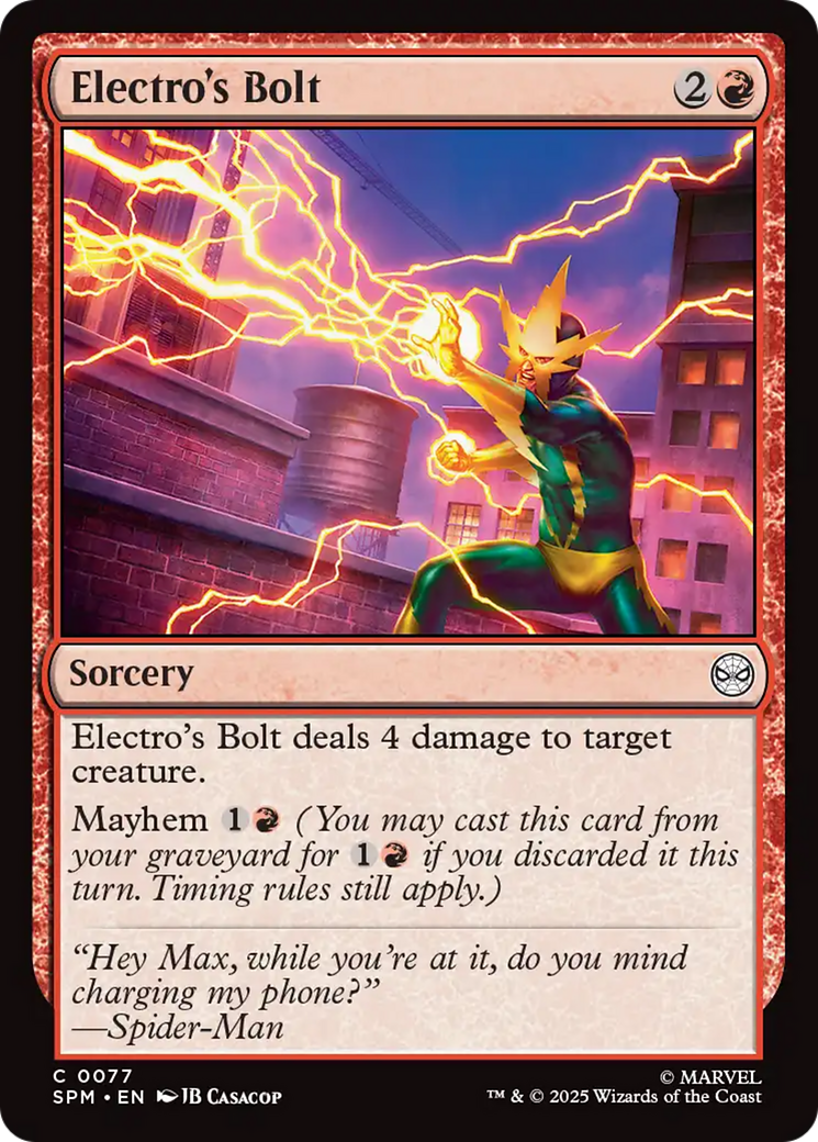 Electro's Bolt - Common Sorcery card from Marvel's Spider-Man