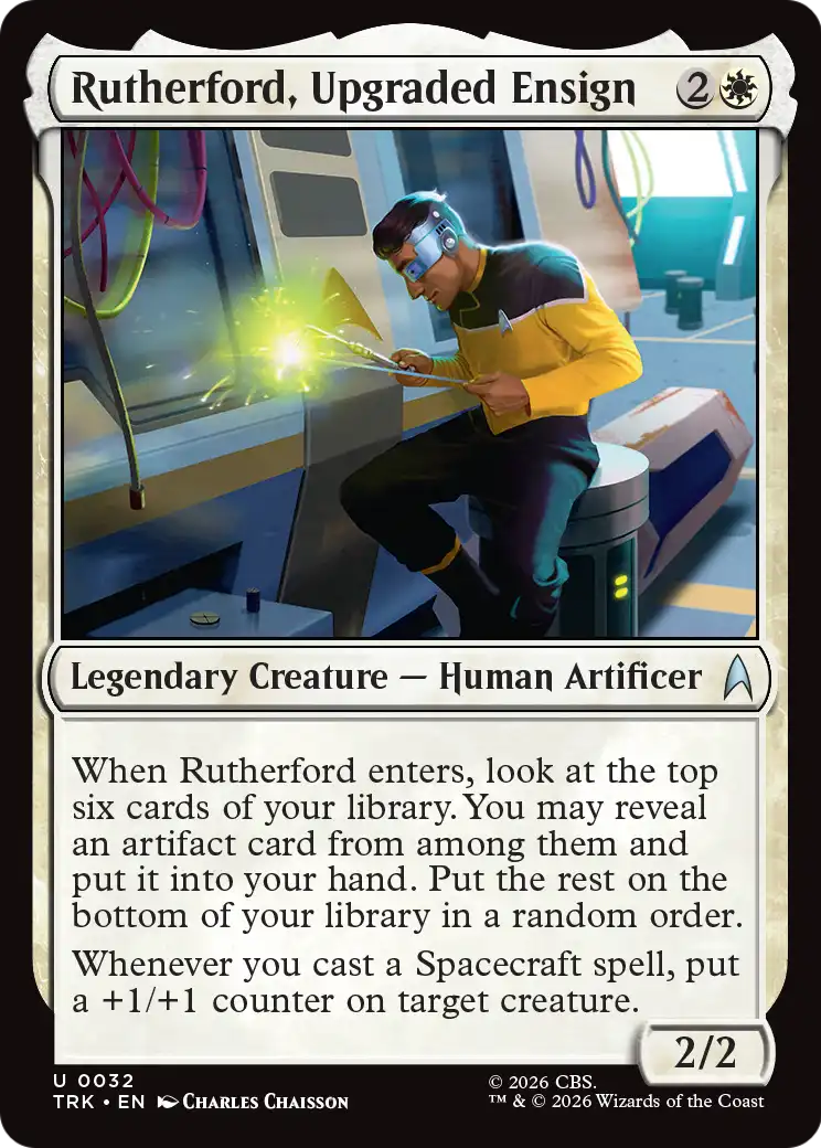 Rutherford, Upgraded Ensign - Uncommon Legendary Creature — Human Artificer card from Star Trek