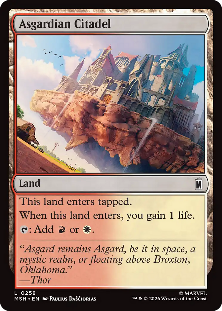 Asgardian Citadel - Common Land card from Marvel Super Heroes