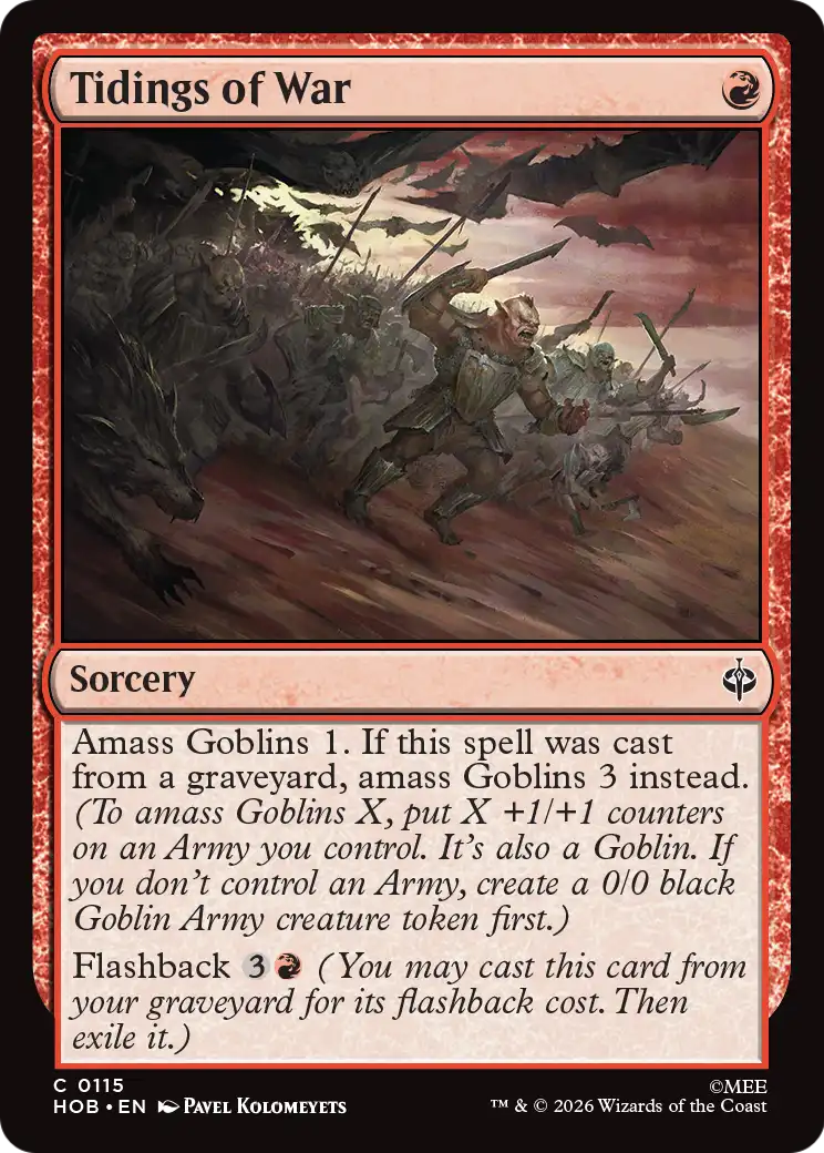 Tidings of War - Common Sorcery card from The Hobbit