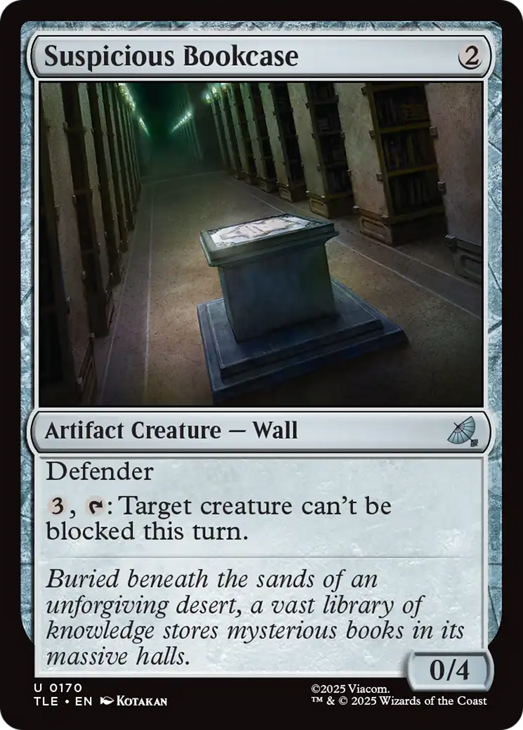 Suspicious Bookcase - Uncommon Artifact Creature — Wall card from Avatar: The Last Airbender Eternal