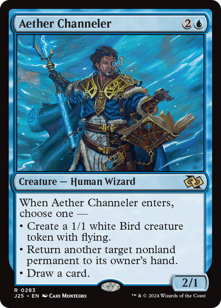 Aether Channeler - Rare Creature — Human Wizard card from Foundations Jumpstart