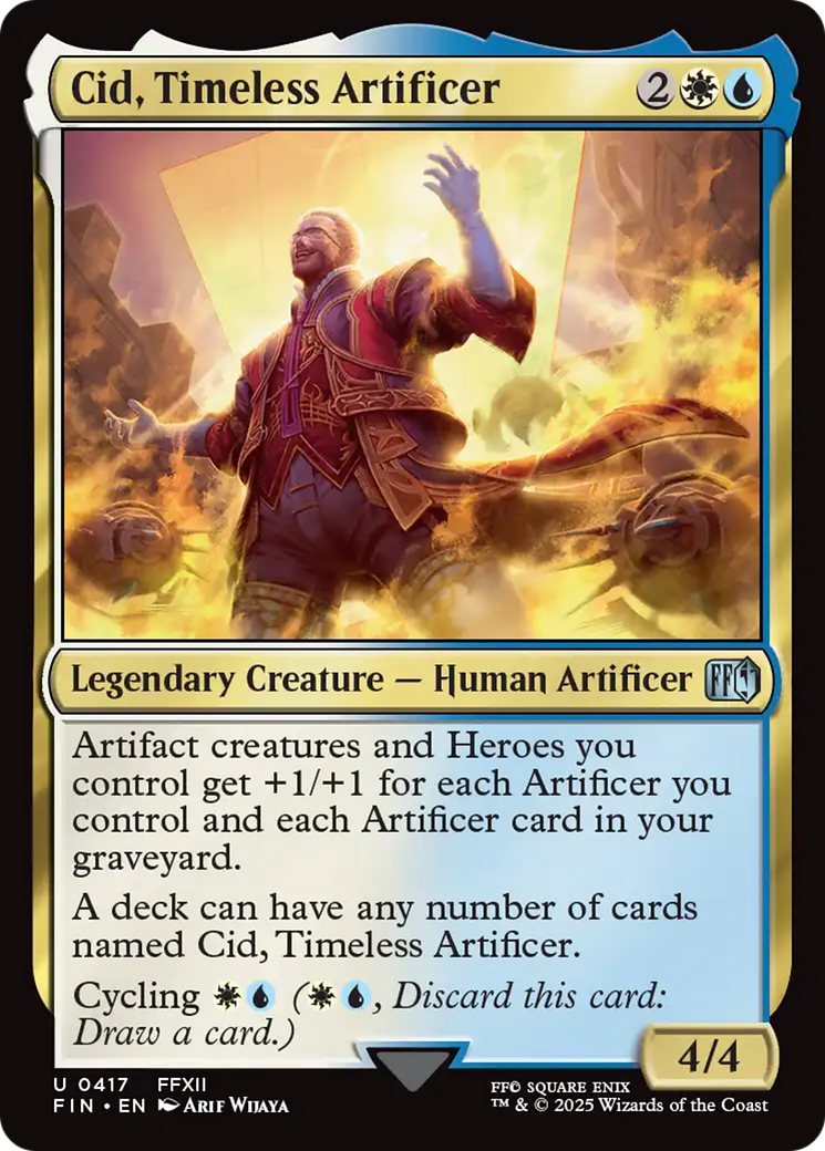 Cid, Timeless Artificer - Uncommon Legendary Creature — Human Artificer card from Final Fantasy