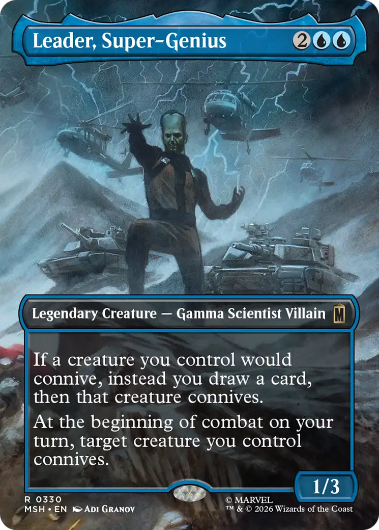 Leader, Super-Genius - Rare Legendary Creature — Gamma Scientist Villain card from Marvel Super Heroes