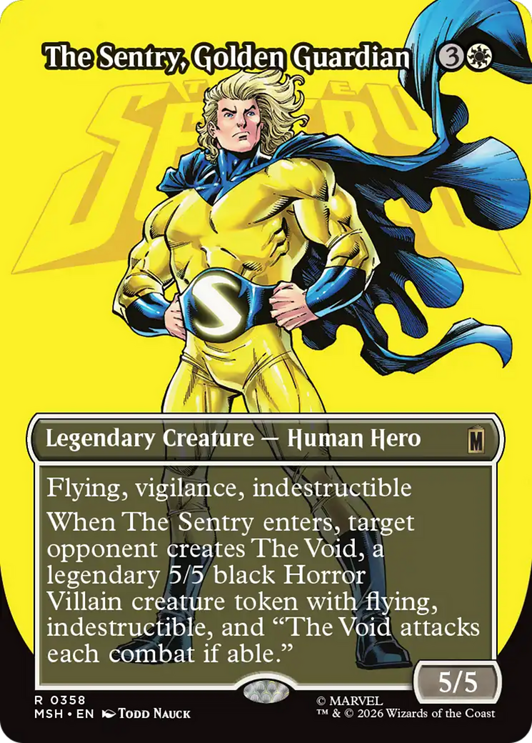 The Sentry, Golden Guardian - Rare Legendary Creature — Human Hero card from Marvel Super Heroes