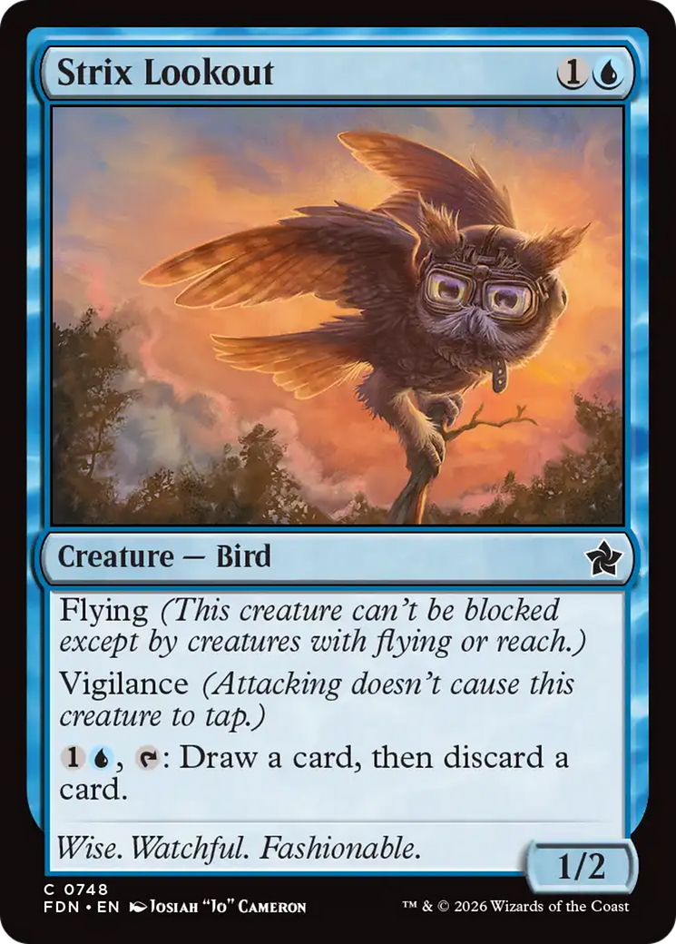 Strix Lookout - Common Creature — Bird card from Foundations