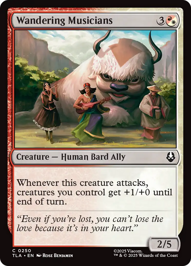 Wandering Musicians - Common Creature — Human Bard Ally card from Avatar: The Last Airbender