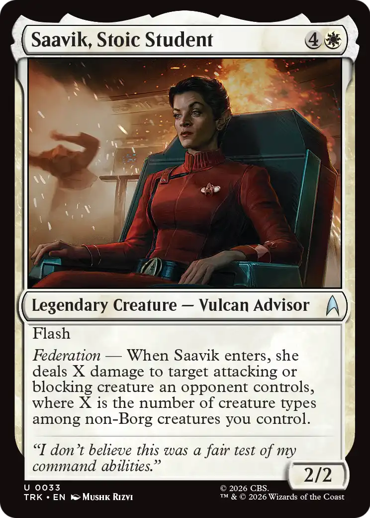Saavik, Stoic Student - Uncommon Legendary Creature — Vulcan Advisor card from Star Trek