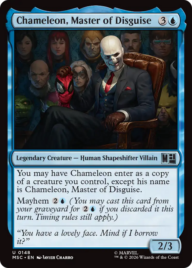 Chameleon, Master of Disguise - Uncommon Legendary Creature — Human Shapeshifter Villain card from Marvel Super Heroes Commander