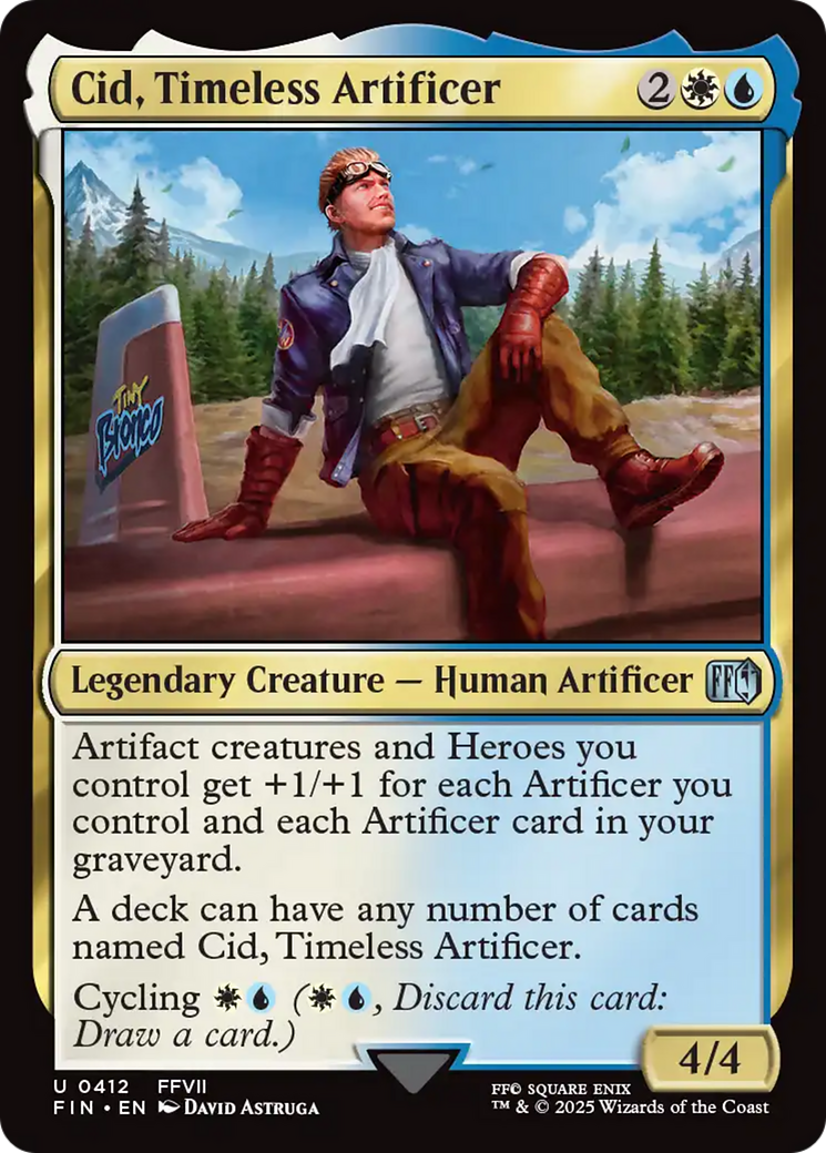Cid, Timeless Artificer - Uncommon Legendary Creature — Human Artificer card from Final Fantasy