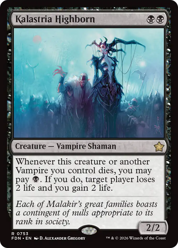 Kalastria Highborn - Rare Creature — Vampire Shaman card from Foundations
