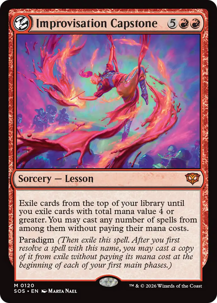 Improvisation Capstone - Mythic Sorcery — Lesson card from Secrets of Strixhaven