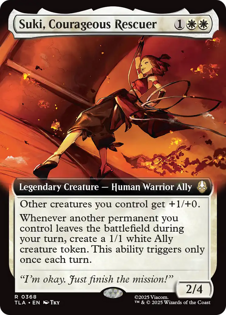 Suki, Courageous Rescuer - Rare Legendary Creature — Human Warrior Ally card from Avatar: The Last Airbender