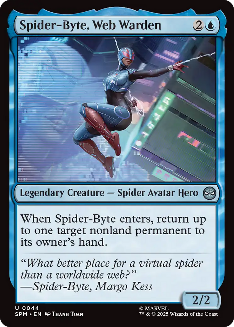 Spider-Byte, Web Warden - Uncommon Legendary Creature — Spider Avatar Hero card from Marvel's Spider-Man