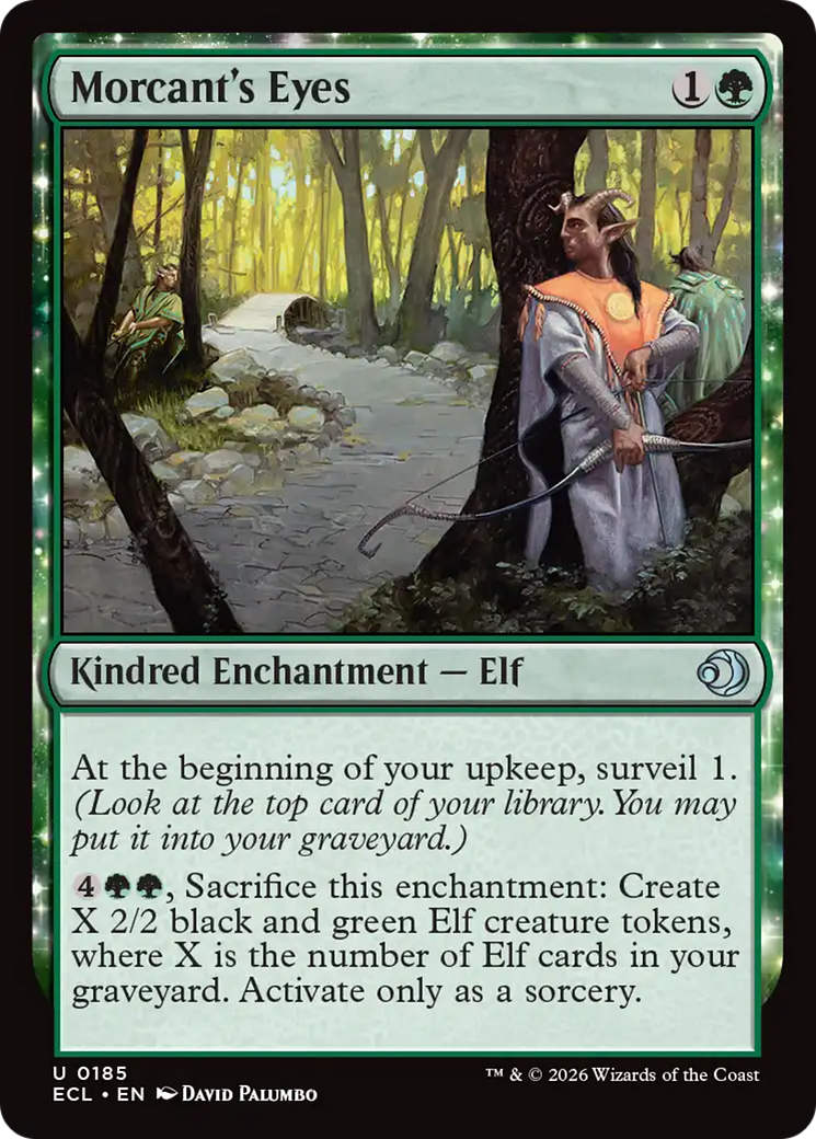 Morcant's Eyes - Uncommon Kindred Enchantment — Elf card from Lorwyn Eclipsed