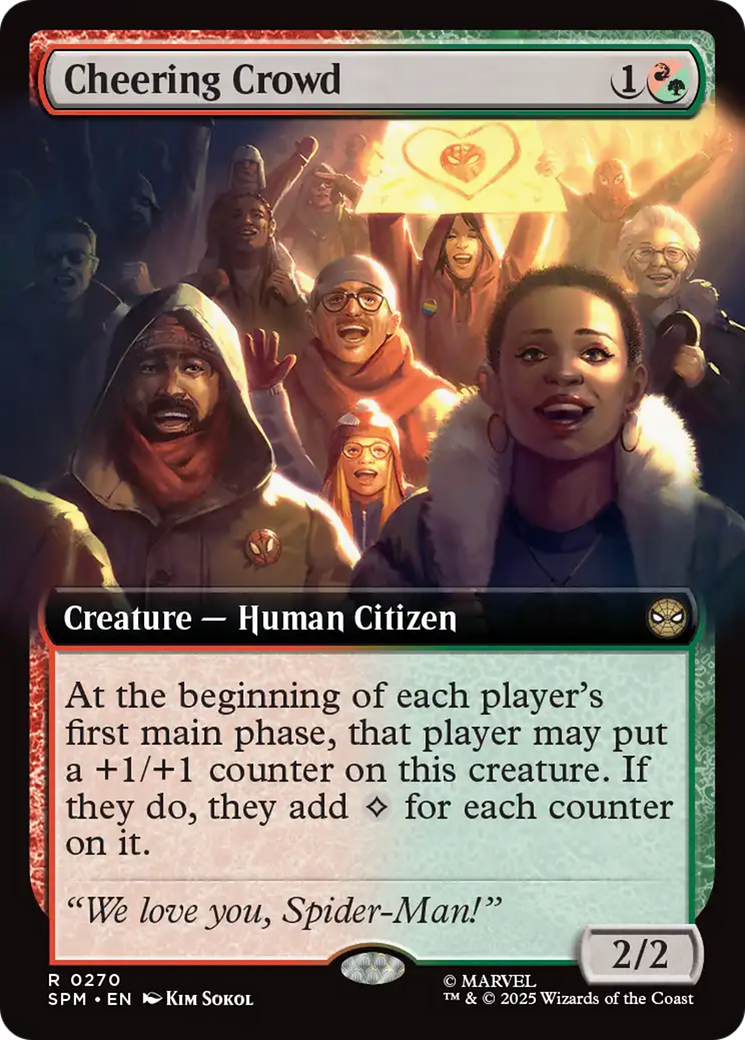 Cheering Crowd - Rare Creature — Human Citizen card from Marvel's Spider-Man