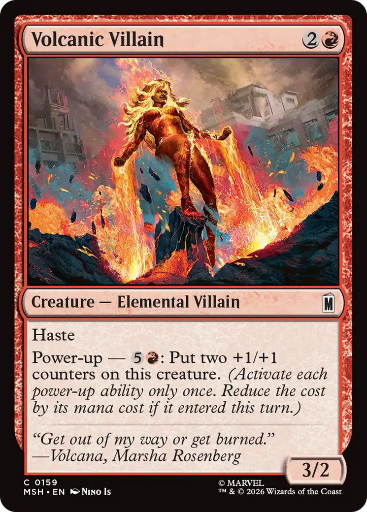 Volcanic Villain - Common Creature — Elemental Villain card from Marvel Super Heroes