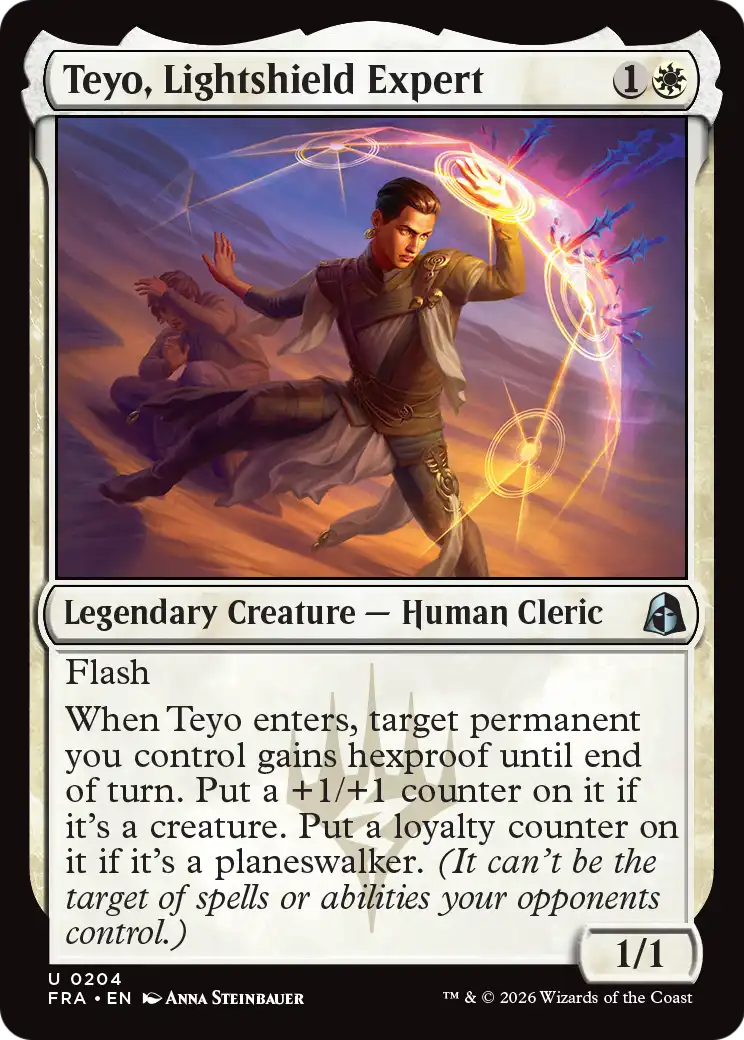 Teyo, Lightshield Expert - Uncommon Legendary Creature — Human Cleric card from Reality Fracture