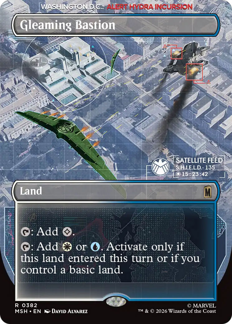Gleaming Bastion - Rare Land card from Marvel Super Heroes