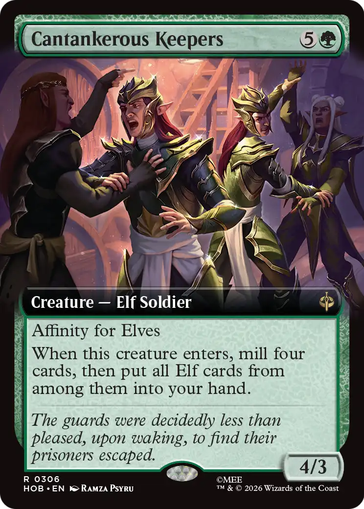 Cantankerous Keepers - Rare Creature — Elf Soldier card from The Hobbit