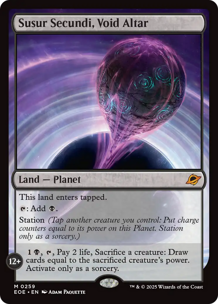 Susur Secundi, Void Altar - Mythic Land — Planet card from Edge of Eternities