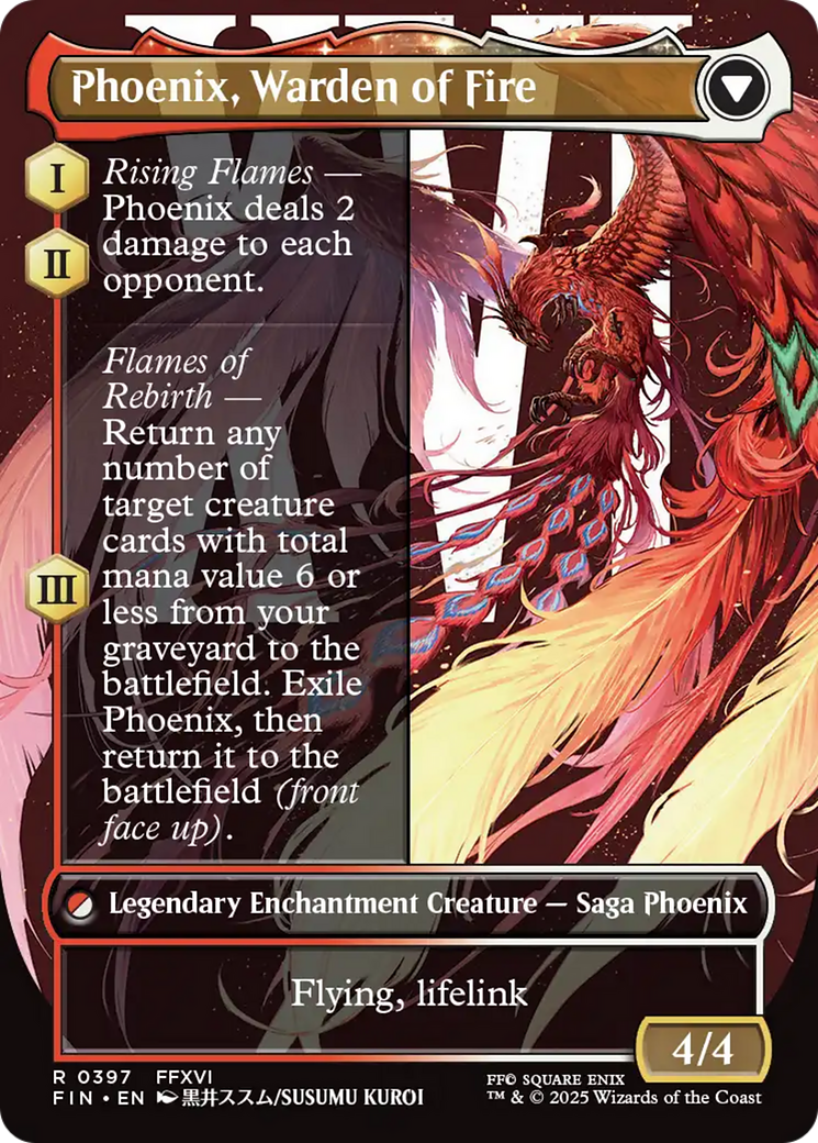 Back face of Joshua, Phoenix's Dominant // Phoenix, Warden of Fire - Legendary Enchantment Creature — Saga Phoenix card